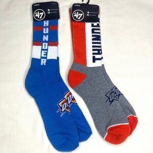 2 Pairs of NBA Oklahoma City Thunder athletic crew socks